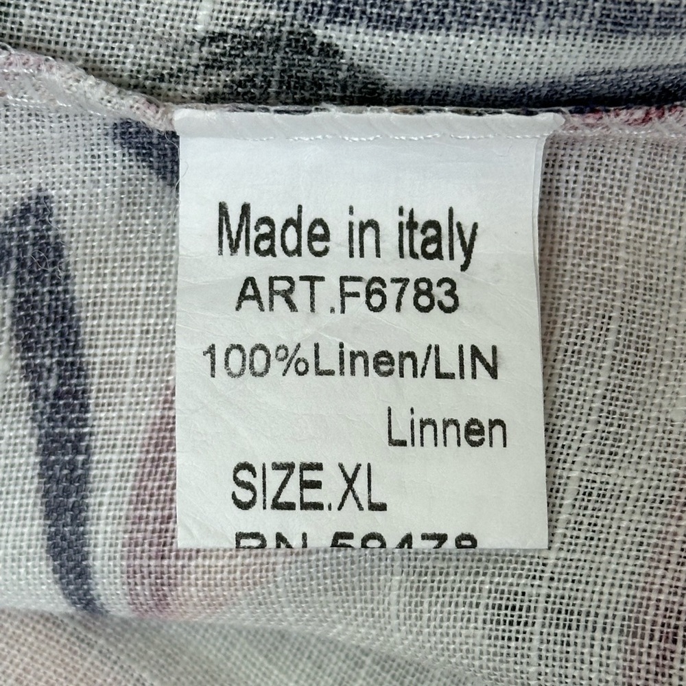Lungo L’Arno Linen Floral‎ Tropical Print Sleeveless Dress XL Ruffle Hem … - Picture 7 of 12